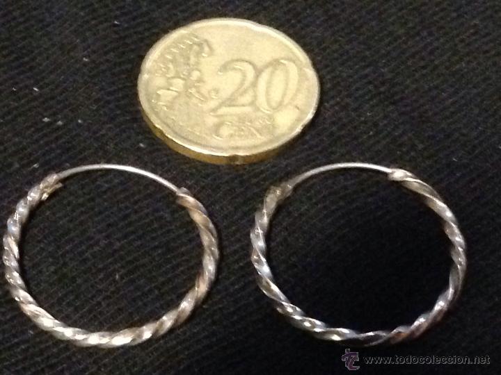 Joyeria: Pendientes aros de plata de ley 925