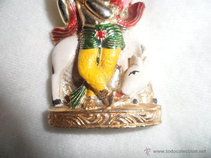 Joyeria: Estatuilla de Krishna de metal para altar - Foto 3
