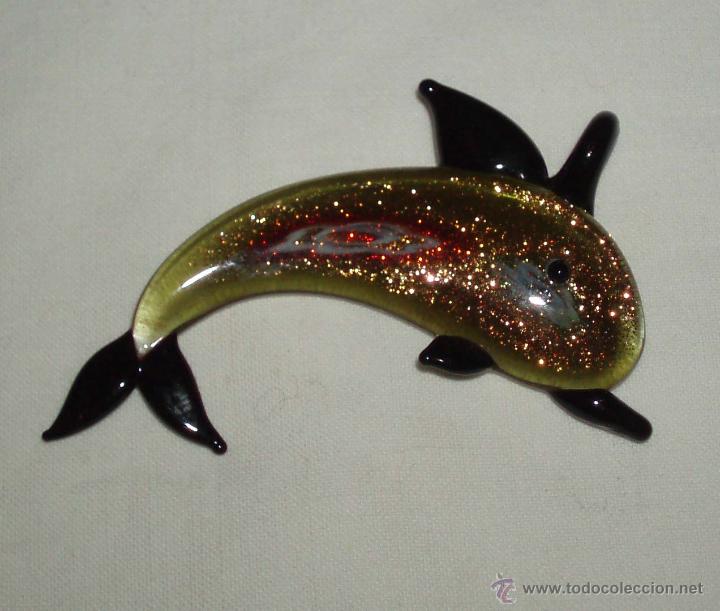 Schmuck: colgante delfin de cristal de murano 6 cms.