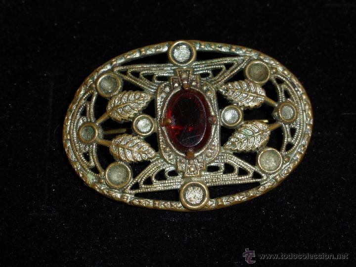 Joyeria: BROCHE ANTIGUO CON PIEDRA CENTRAL - Foto 2