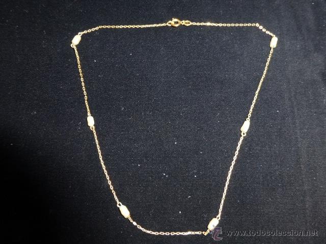 Joyeria: GARGANTILLA VINTAGE CON PERLAS BA&Ntilde;ADA EN ORO - Foto 4