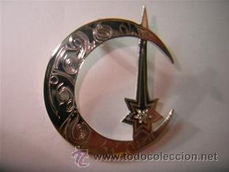 Joyeria: Colgante luna estrella grabada de plata - 3cms - Foto 1