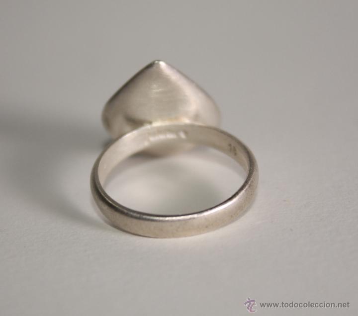 Joyeria: Conjunto pendientes y anillo en plata de ley y esmalte, joyas de autor - Foto 5