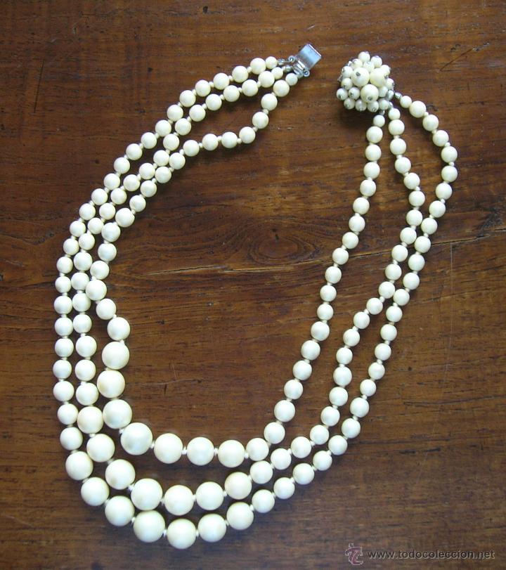 Joalharia: BISUTERIA DE CALIDAD: COLLAR 3 VUELTAS IMITACION PERLAS. A&Ntilde;OS 70