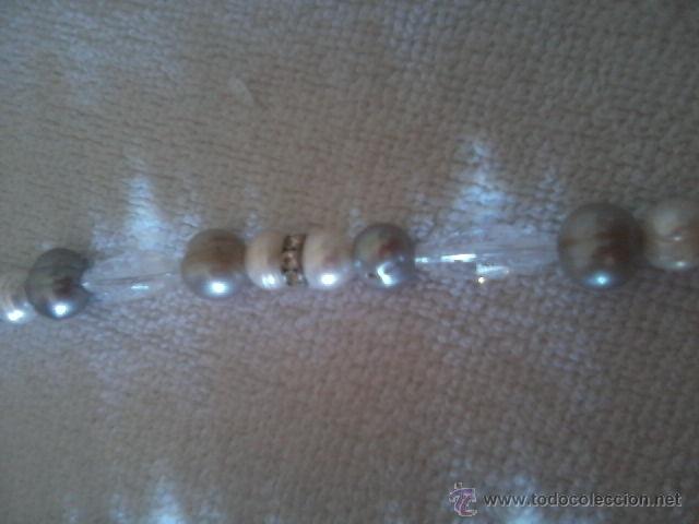 Joyeria: COLLAR DE PERLAS BLANCAS Y GRISES CON CRISTAL DE ROCA. - Foto 4