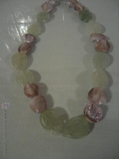 Joyeria: COLLAR DE JADE VERDE TALLADO Y MACAR - Foto 1