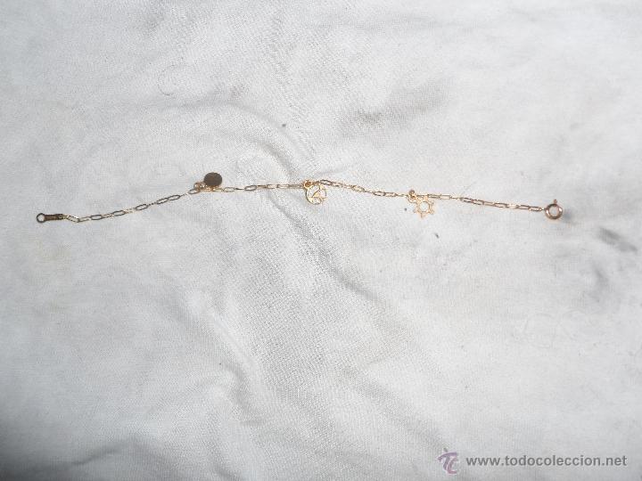 Gioielleria: curiosa pulsera, o cadena a&ntilde;os 70 vintage chapa en oro de 18 kilates