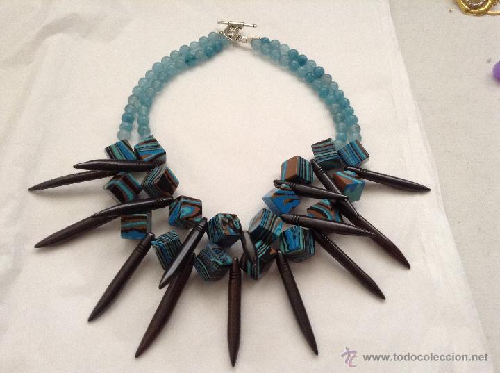 Joyeria: Bonito collar de turquesa , cuarzo y fibra de coco - Foto 2