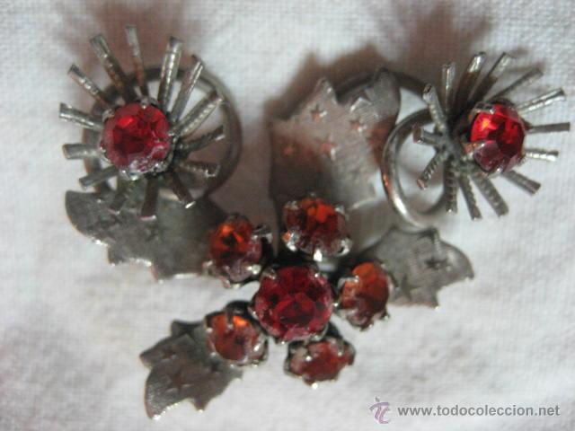 Joalharia: PRECIOSO BROCHE - FLORES - PIEDRAS NARANJAS Y ROJAS