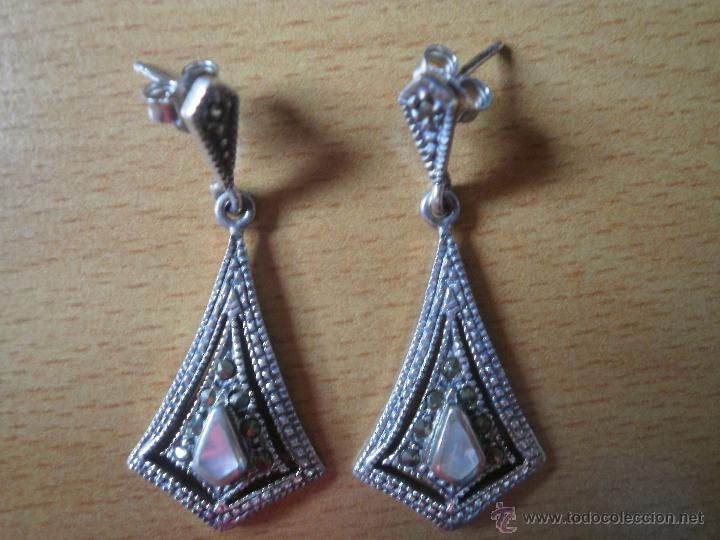 Joyeria: Pendientes de plata y nacar. - Foto 1