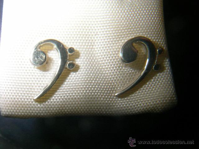 Joyeria: pendientes clave fa en plata de ley - Foto 1