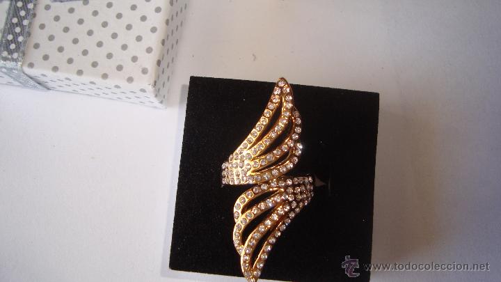 Joyeria: precioso anillo chapado en oro, con circonitas - Foto 2