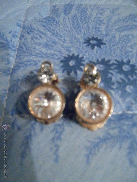 Joyeria: pendientes dorados con cristal - Foto 1