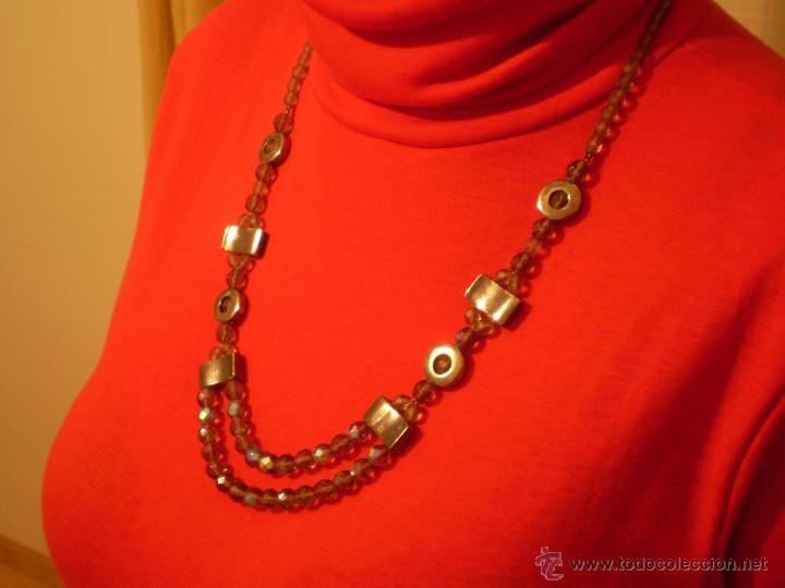 Joaillerie: COLLAR RETRO VINTAGE DE DISE&Ntilde;O EN VIDRIO CORTADO Y PLATA?