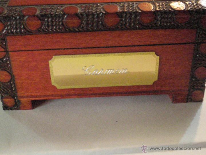 Joyeria: CAJA COFRE JOYERO DE MADERA. CON LA PALABRA CARMEN - Foto 2
