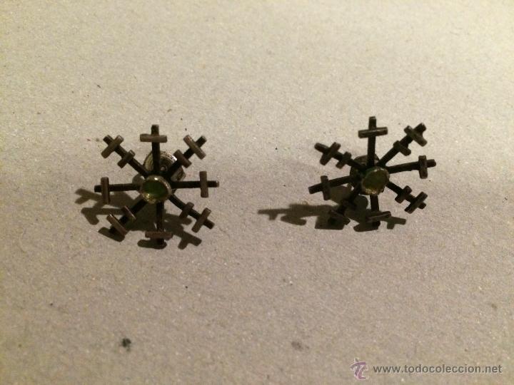 Joyeria: Pendientes de plata de dise&ntilde;o y esmalte verde - Foto 1
