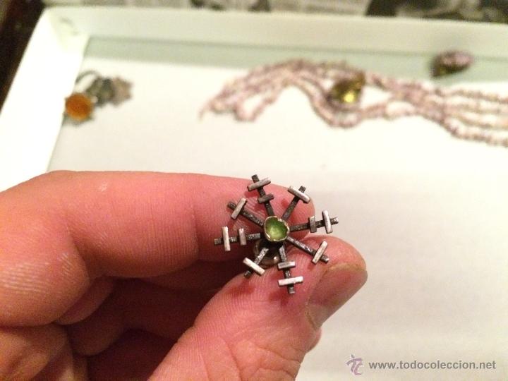 Joyeria: Pendientes de plata de dise&ntilde;o y esmalte verde - Foto 2
