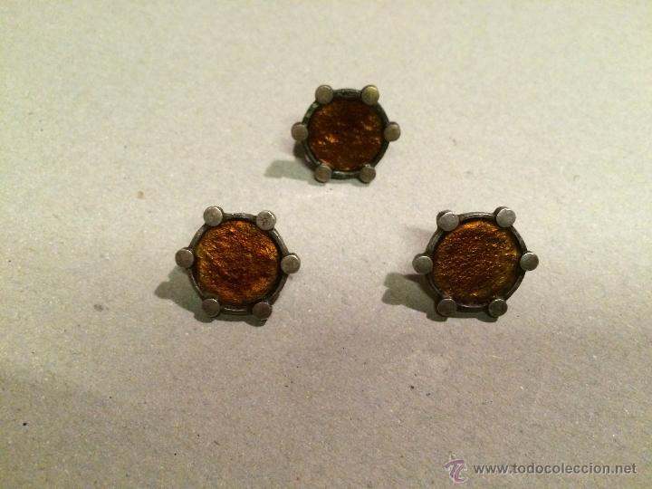 Joyeria: Conjunto de anillo y pendientes en plata en esmalte rojizo modernos - Foto 1