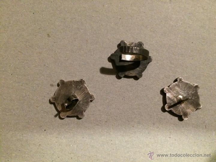 Joyeria: Conjunto de anillo y pendientes en plata en esmalte rojizo modernos - Foto 2