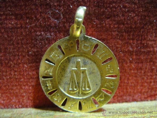 Joaillerie: colgante zodiaco - libra - ba&ntilde;ado en oro