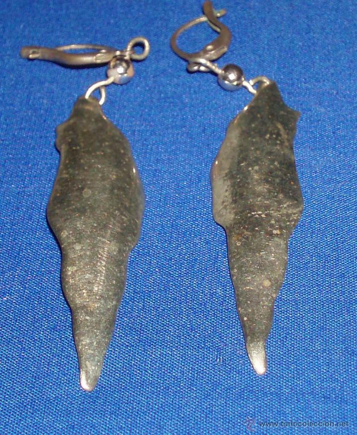 Joyeria: pendientes forma de hoja plateados - Foto 1