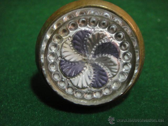Joaillerie: antiguo broche de imperdible para mujer de cristal y laton