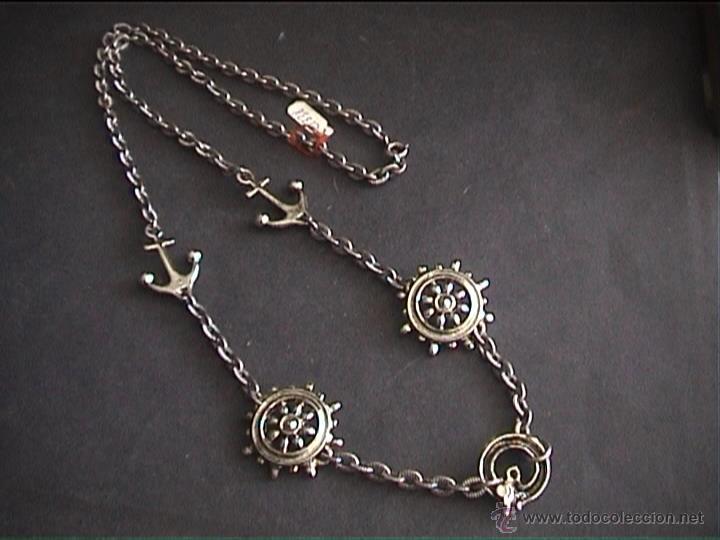 Joyeria: COLLAR COLGANTE BISUTERIA  MOTIVOS MARINEROS ANCLA RUEDA TIMON 35CM