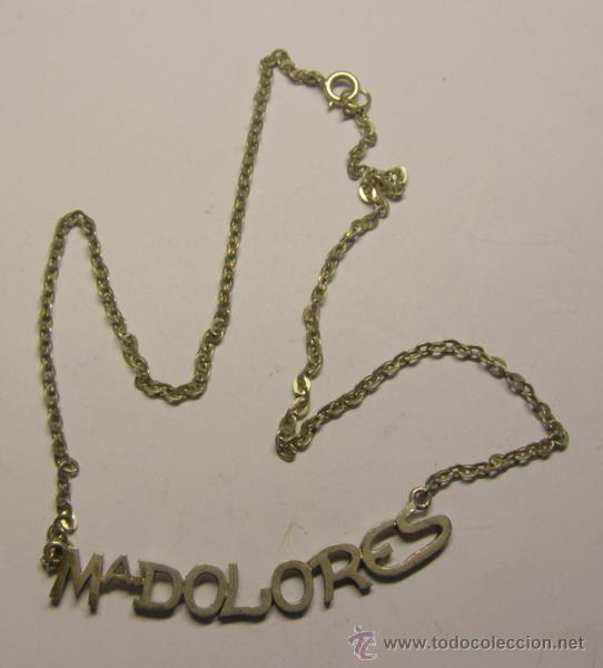 Joaillerie: Collar vintage, a&ntilde;os 70, a nombre de Maria Dolores. De plata.