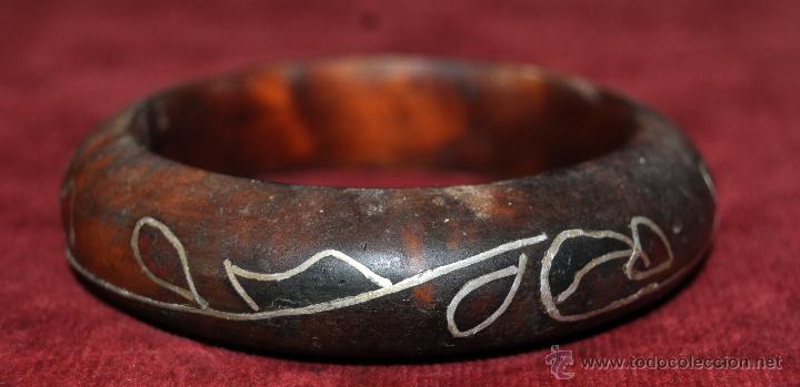 Joyeria: BONITO BRAZALETE DE MADERA CON METAL INCRUSTADO - Foto 3