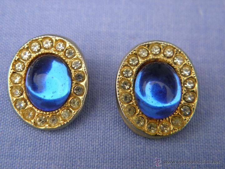 Joyeria: Pendientes antiguos de cristal y metal - Foto 1