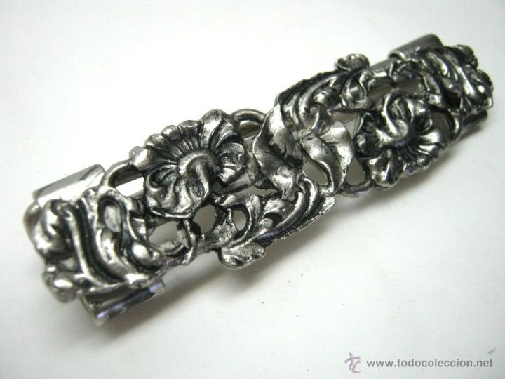 Joyeria: Gran Hebilla Flores metal plateado - Foto 1