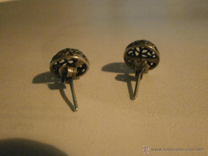 Joyeria: Pendientes peque&ntilde;os de plata calada redondos diametro 1 cm. - Foto 2