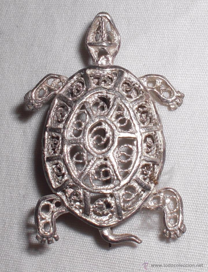 Joyeria: Antiguo broche de plata de Tortuga - Foto 1