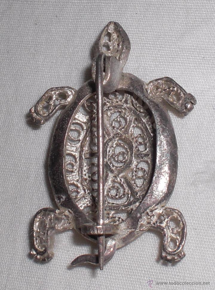 Joyeria: Antiguo broche de plata de Tortuga - Foto 2