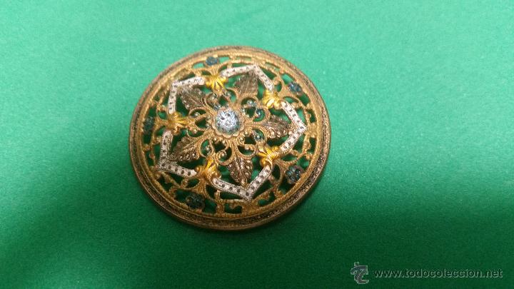 Schmuck: ANTIGUO Y PRECIOSO BROCHE FF.SG.XIX. METAL CALADO DECORADO 1880 -1910
