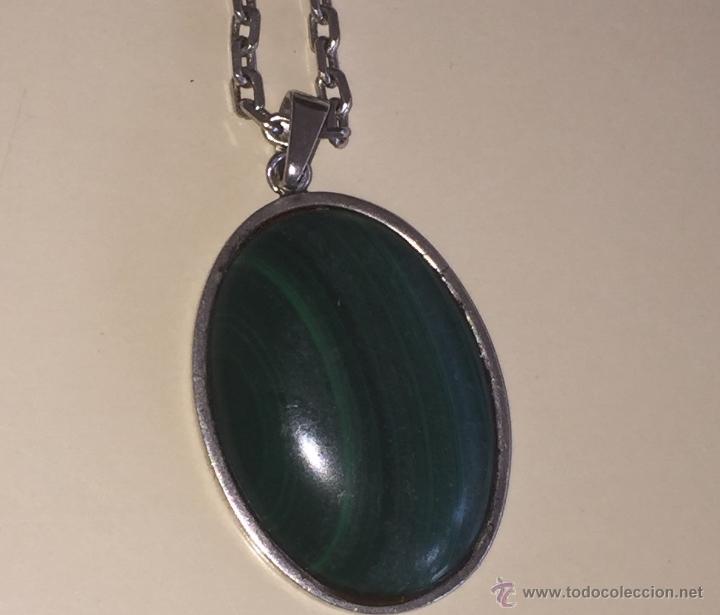 Joyeria: Collar de plata y piedra central malaquita - Foto 2
