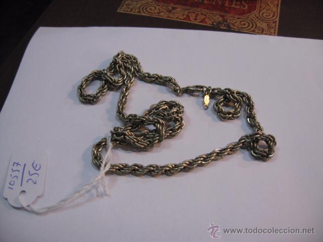 Joaillerie: Cordon trenzado chapado en plata, medida 60 cm.