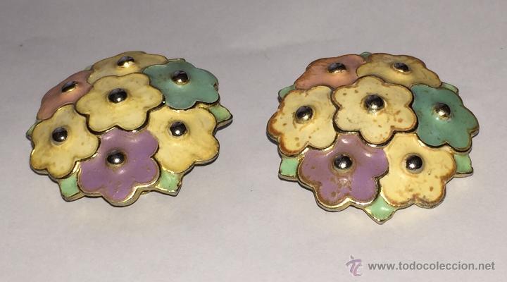 Joyeria: A90-Precisos pendientes en bronce y esmalte - Foto 1