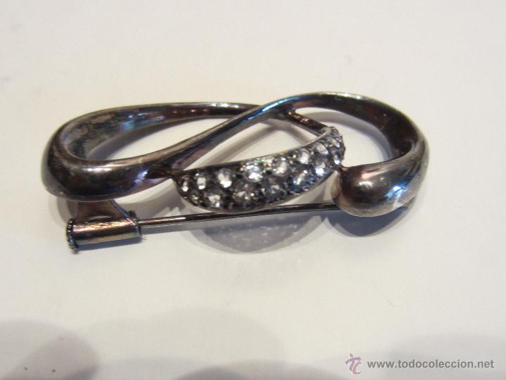 Joyeria: broche aguja de plata y circonitas - Foto 2