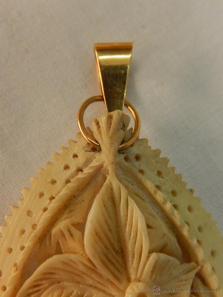 Joyeria: Colgante de la suerte. Oro y hueso. - Foto 3