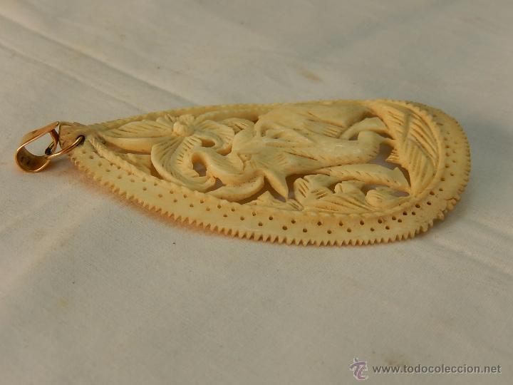 Joyeria: Colgante de la suerte. Oro y hueso. - Foto 5