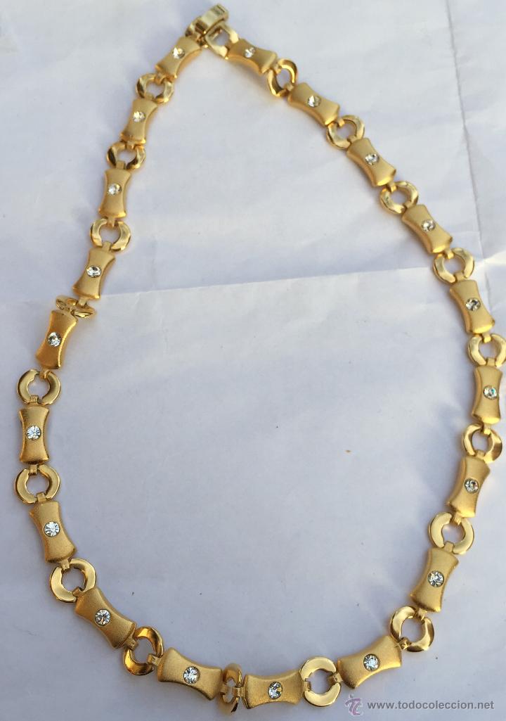 Joyeria: Magn&iacute;fica cadena chapada en oro con cristales tipo brillantes