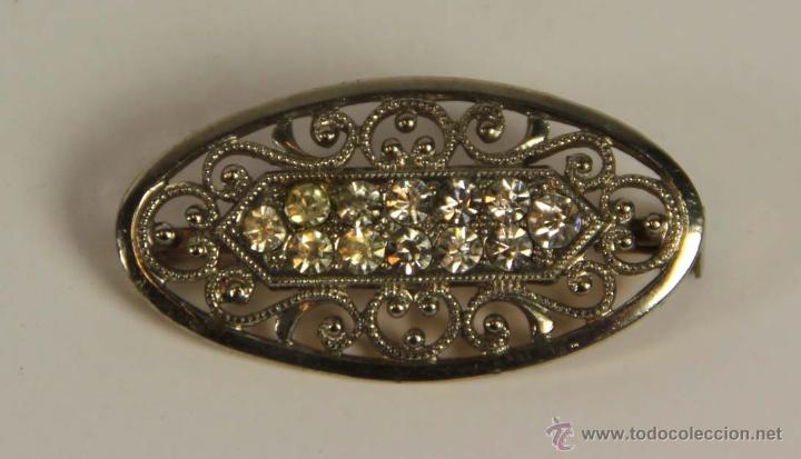 Schmuck: JOY415 BROCHE. METAL PLATEADO Y DORADO Y STRASS. ESPA&Ntilde;A. A&Ntilde;OS 50