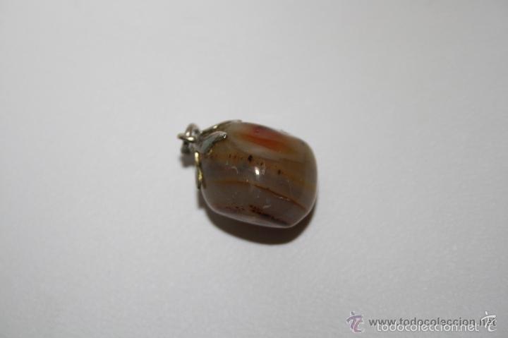 Joyeria: COL038 COLGANTE DE PIEDRA ENGARZADA EN PLATA - A&Ntilde;OS 70/80