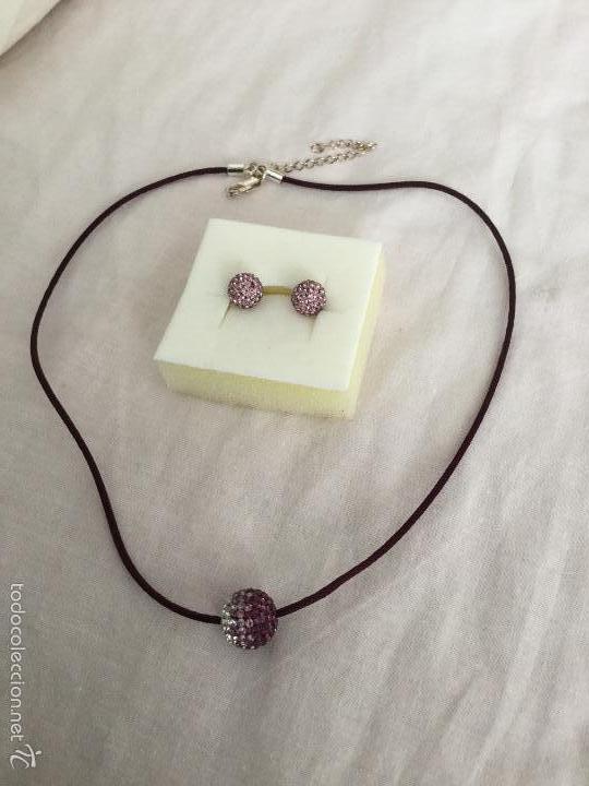 Gioielleria: Gargantilla y pendientes de plata y cristal,de prestigiosa marca