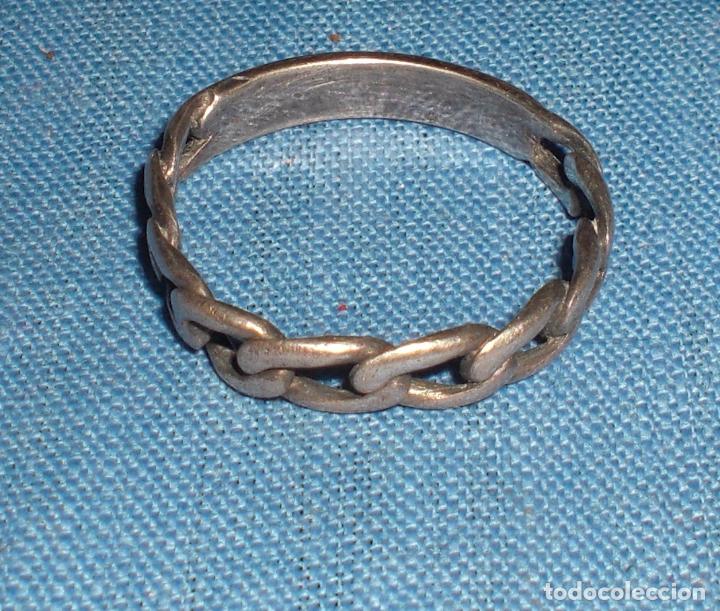 Joyeria: Antiguo anillo plata cadena - Foto 1
