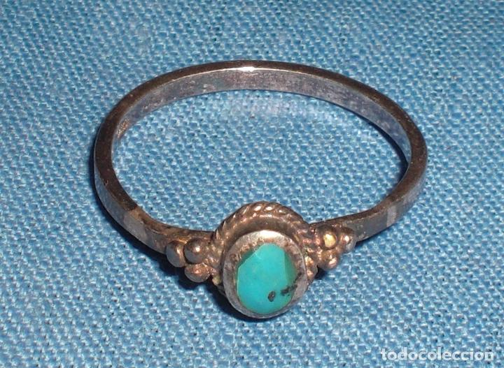 Joyeria: Antiguo anillo plata centro azul - Foto 1