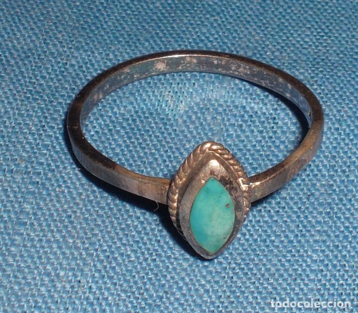 Joyeria: Antiguo anillo plata centro azul - Foto 1