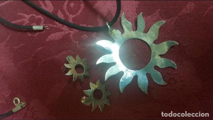 Joyeria: ORIGINAL COLGANTE Y PENDIENTES SOL PLATA DE LEY - Foto 1