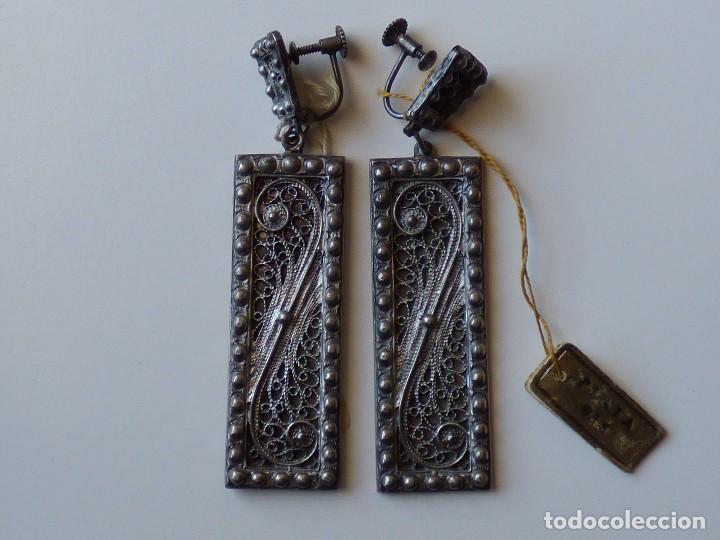 Joalharia: PENDIENTES DE FILIGRANA EN PLATA. A&Ntilde;OS 70